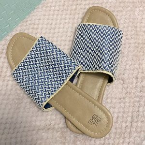 ONLY WORN ONCE / Time & Tru flat slide sandals - size 11
